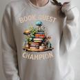Book Quest Champion Fantasy Raglan Sleeve Sweatshirt Heather Forest