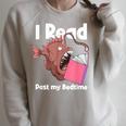 Book Reading Anglerfish I Read Past My Bed Time Librarian Raglan Sleeve Sweatshirt Heather Forest