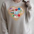 Book Reading Bookworm Reader Literature Heart Raglan Sleeve Sweatshirt Heather Forest
