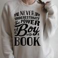 Book Reading Graphic Boys And Men Book Lover Librarian Raglan Sleeve Sweatshirt Heather Forest