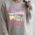 Book Reading If Found Please Return To Library Raglan Sleeve Sweatshirt Heather Forest