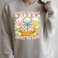 Book Reading Lover Easter Bookish Every Bunny Loves To Read Raglan Sleeve Sweatshirt Heather Forest