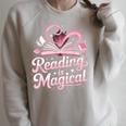 Book Reading Reading Is Magical Raglan Sleeve Sweatshirt Heather Forest