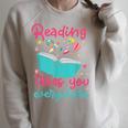 Book Reading Reading Takes You Everywhere Raglan Sleeve Sweatshirt Heather Forest