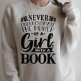 Book Reading Graphic Women Girls Book Lovers Librarian Raglan Sleeve Sweatshirt Heather Forest