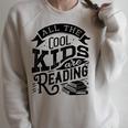 Book Reading Graphic Women Kids Book Lovers Librarian Raglan Sleeve Sweatshirt Heather Forest