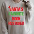 Book Restorer Pajama Christmas Raglan Sleeve Sweatshirt Heather Forest
