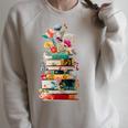 Book Stack With Flowers Reading Lover Bookish Raglan Sleeve Sweatshirt Heather Forest Book Stack With Flowers Reading Lover Bookish Raglan Sleeve Sweatshirt Heather Forest