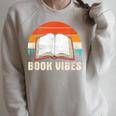 Book Vibes For Book Lovers Bookworm Reading Raglan Sleeve Sweatshirt Heather Forest