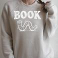 Book Worm Visual Pun Vintage Reading Lover Raglan Sleeve Sweatshirt Heather Forest