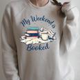 My Weekend Is Booked Cozy Book Lover's Raglan Sleeve Sweatshirt Heather Forest My Weekend Is Booked Cozy Book Lover's Raglan Sleeve Sweatshirt Heather Forest