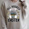 All Booked For Easter Bunny And Books Lovers Teacher For Men Women Raglan Sleeve Sweatshirt Heather Forest