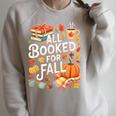 All Booked For Fall Cute Book Lover Autumn Reading Bookish Raglan Sleeve Sweatshirt Heather Forest