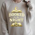 Booked For The Night Reading Quote Book Lovers Raglan Sleeve Sweatshirt Heather Forest