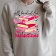 All Booked For Valentines Book Lovers Pink Valentine's Day Raglan Sleeve Sweatshirt Heather Forest