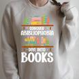 Bookish Book Lover Bookworm Abibliophobia Raglan Sleeve Sweatshirt Heather Forest
