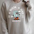 Bookish Mental Health Book A Day Retro Read More Book Raglan Sleeve Sweatshirt Heather Forest