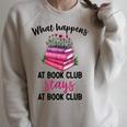 Booklover What Happens At Book Club Stays At Book Club Raglan Sleeve Sweatshirt Heather Forest Booklover What Happens At Book Club Stays At Book Club Raglan Sleeve Sweatshirt Heather Forest