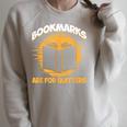 Bookmarks Are For Quitters Book Nerd Reding Raglan Sleeve Sweatshirt Heather Forest