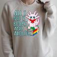 Books And Axolotl Kawaii Animal Axolotls Lover Owner Graphic Raglan Sleeve Sweatshirt Heather Forest