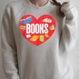 Books Book Reader Bookworm Teacher Valentine's Day Raglan Sleeve Sweatshirt Heather Forest