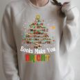 Books Make You Bright Books Christmas Tree Merry Xmas Raglan Sleeve Sweatshirt Heather Forest