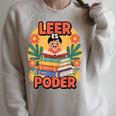 Books Bring Power Leer ES Poder Hispanic Pride Reading Raglan Sleeve Sweatshirt Heather Forest