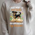 Books And My Chiweenie Owner Chiweenie Lover Raglan Sleeve Sweatshirt Heather Forest