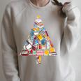 Books Christmas Tree Reading Club Librarian Library Xmas Raglan Sleeve Sweatshirt Heather Forest