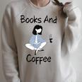 Books And Coffee Girl Raglan Sleeve Sweatshirt Heather Forest