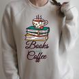 Books And Coffee Raglan Sleeve Sweatshirt Heather Forest