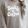 Books And Coffee Retro Reading Quote Raglan Sleeve Sweatshirt Heather Forest