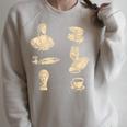 Books Coffee And Statues Dark Academia Raglan Sleeve Sweatshirt Heather Forest