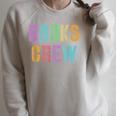 BOOKS CREW Hello Reader Ready Back To School Raglan Sleeve Sweatshirt Heather Forest