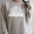 Books Flowers Library Bibliophile Literature Novel Bookworm Raglan Sleeve Sweatshirt Heather Forest