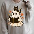 Books Ghost Reading Book Halloween Library Cat Fall Raglan Sleeve Sweatshirt Heather Forest Books Ghost Reading Book Halloween Library Cat Fall Raglan Sleeve Sweatshirt Heather Forest