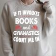 Books And Gymnastics Cute Girl's Premium Raglan Sleeve Sweatshirt Heather Forest