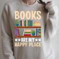 Books Are My Happy Place Raglan Sleeve Sweatshirt Heather Forest