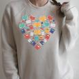 Books Heart Reader Librarian Love Reading Stack Raglan Sleeve Sweatshirt Heather Forest