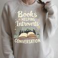 Books Helping Introverts Avoid Conversation Introvert Raglan Sleeve Sweatshirt Heather Forest Books Helping Introverts Avoid Conversation Introvert Raglan Sleeve Sweatshirt Heather Forest