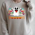 Books Lovers Boo Scary Ghost T Shirt Raglan Sleeve Sweatshirt Heather Forest