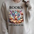 Books Are Magic Book Dragon ShirtReading Books Are Magical Raglan Sleeve Sweatshirt Heather Forest