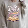 Books Are Magical Raglan Sleeve Sweatshirt Heather Forest