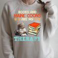 BOOKS AND MAINE COONS ARE MY THERAPY Main Coon Raglan Sleeve Sweatshirt Heather Forest BOOKS AND MAINE COONS ARE MY THERAPY Main Coon Raglan Sleeve Sweatshirt Heather Forest