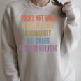 Books Not Bans Heart Not Hate Community Not Chaos Raglan Sleeve Sweatshirt Heather Forest