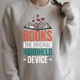 Books The Original Handheld Device Raglan Sleeve Sweatshirt Heather Forest