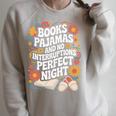 Books And Pajamas Book Lover Reading Humor Librarian Premium Tri-Blend Raglan Sleeve Sweatshirt Heather Forest