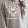 Books And Pajamas Reading Bedtime Raglan Sleeve Sweatshirt Heather Forest