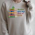 Books Are My Pot Of Gold St Patricks Day Bookworm Reader Raglan Sleeve Sweatshirt Heather Forest
