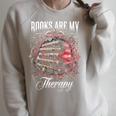 Books Are My Therapy Vintage Bookworm Reader Raglan Sleeve Sweatshirt Heather Forest Books Are My Therapy Vintage Bookworm Reader Raglan Sleeve Sweatshirt Heather Forest